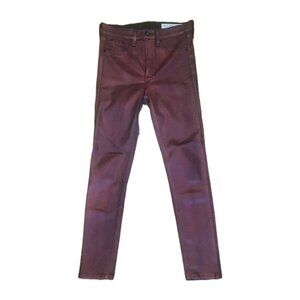 Rag & Bone High-Rise Red Metallic Ankle Skinny Jeans 27 NWT $250
